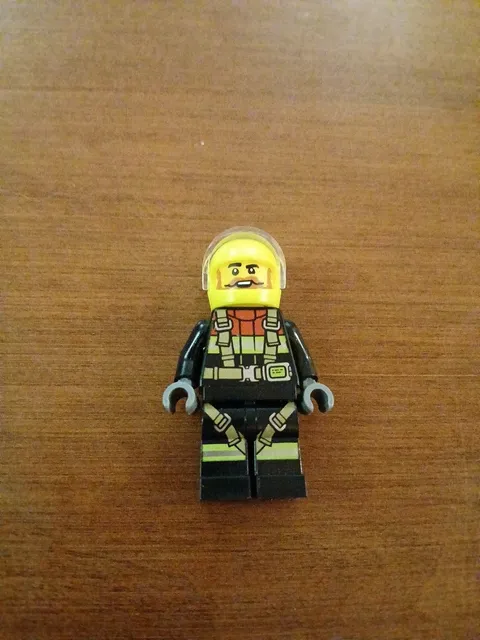 Lego Minifigure Firefighter With Helmet  Collectible