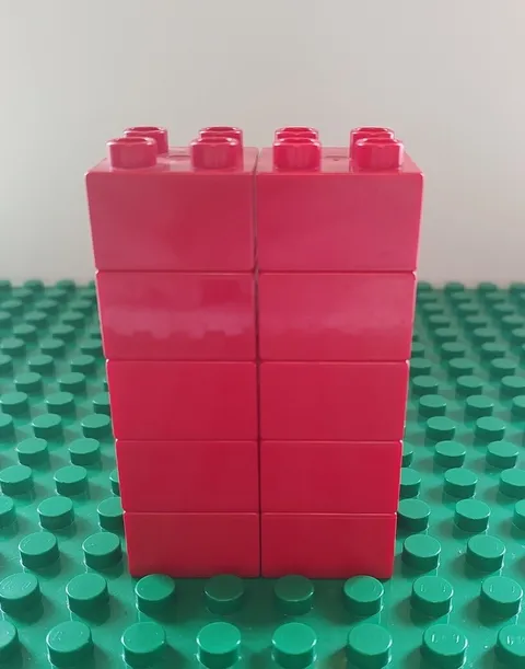 Lego Duplo Red 2x2 Brick Lot 10 Blocks Replacements A5