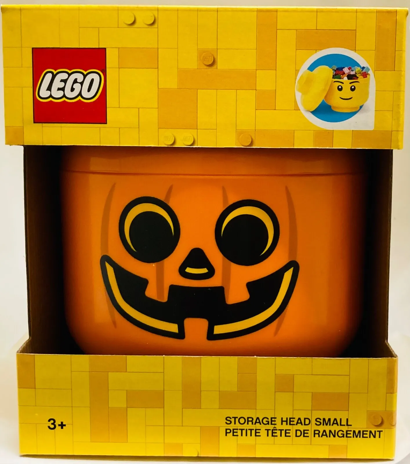 NIB LEGO Pumpkin Storage Head Container Halloween Small - Orange