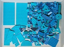 Lego 200 Pc Lot~Shades of Blue & Turquois~Bricks, Plates & Specialty Parts~Azure