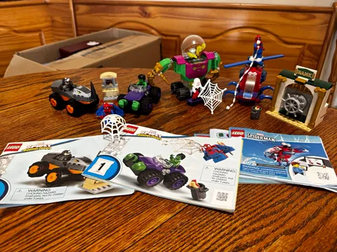 LEGO Marvel Spider-Man Lot 10782 & 76149 w/ Instructions Spider-Man Hulk Doc Ock