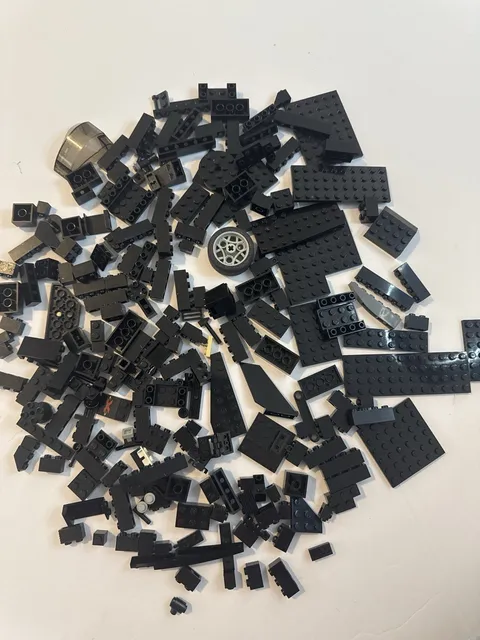LEGO Black Parts Lot 10.3oz Star Wars MOC Bricks Plates Slopes Wheel