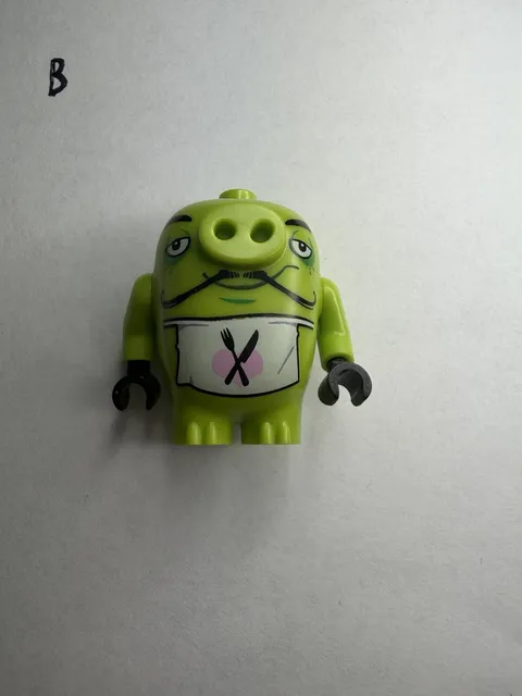 Lego Chef Pig Angry Birds Minifigure Figure Green Fig w Apron Piggy Toy