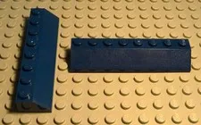Lego Brick Slant 2x8 Positive Dark Blue 2 Pieces
