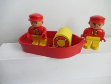 Lego Duplo Boat with 2 Seamen and Life Preserver Block