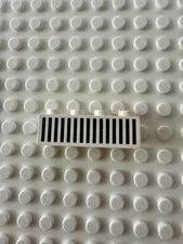 LEGO Brick 1 x 4 with Black Grille with 15 Vertical Lines Pattern 3010p04