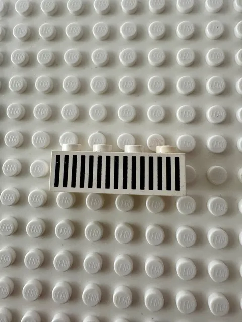 LEGO Brick 1 x 4 with Black Grille with 15 Vertical Lines Pattern 3010p04