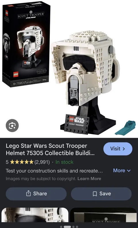 LEGO 75305 Star Wars Scout Trooper Helmet No Box 