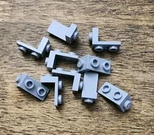 LEGO Light Bluish Gray Bracket 1 x 1 - 1 x 2. QTY 10. Part No. 79389.