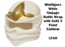 LEGO Minifigure White Ninjago Battle Wrap with Gold 3 Point Emblem