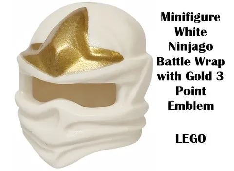 LEGO Minifigure White Ninjago Battle Wrap with Gold 3 Point Emblem