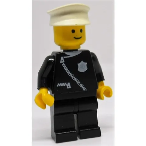 LEGO Vintage Police - Zipper with Badge, Black Legs, White Hat inv.572
