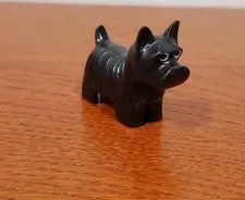 1986-1990 LEGO DUPLO Black Scottish Terrier Dog Toy Pet Scottie Animal VINTAGE