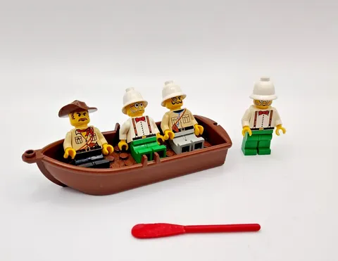 Lego Minifigures Lot Adventure Minifigures with Brown Rowboat