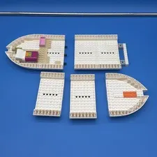 7 Piece LEGO White Boat Hull Base Friends Dolphin Cruiser Parts 64651 & 64645