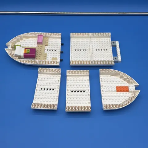 7 Piece LEGO White Boat Hull Base Friends Dolphin Cruiser Parts 64651 & 64645