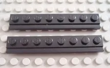 LEGO Lot of 2 Black 1x8 Door Rail Plate Parts