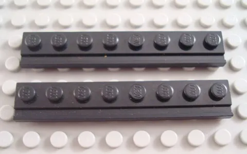 LEGO Lot of 2 Black 1x8 Door Rail Plate Parts