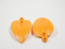 LEGO Lot of 2 Orange 1x2 Round Plate Plant w/ Pointed Leaf Part 7096 I12