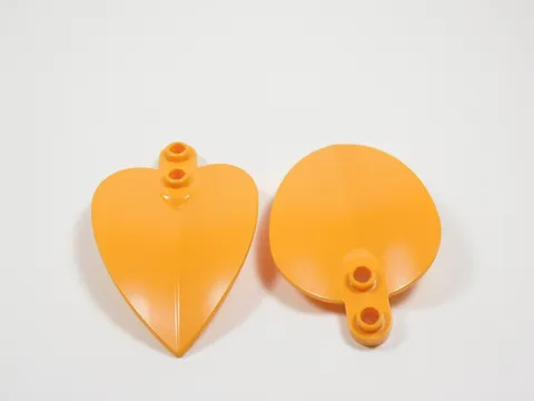LEGO Lot of 2 Orange 1x2 Round Plate Plant w/ Pointed Leaf Part 7096 I12