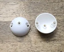 LEGO White Cylinder Hemisphere 5 x 5, Axle Hole in Center, 2 Pin Holes QTY 2. 