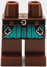 Lego New Reddish Brown Minifig Legs Black Belt Silver Buckle Castle Knight