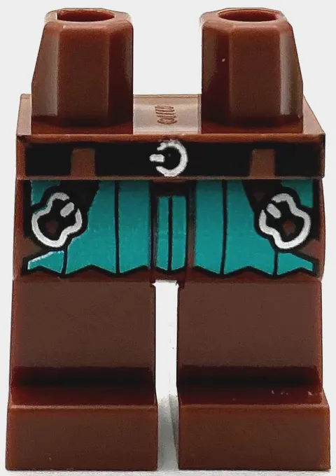 Lego New Reddish Brown Minifig Legs Black Belt Silver Buckle Castle Knight