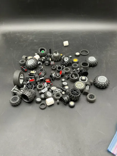 Genuine LEGO Wheels Tires Axles Rims Vehicle Parts Mixed Bulk Lot Technic City