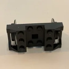 LEGO Train Wheel RC Holder with Black Wheels Metal Axle Through Wheel 2878c01 x1