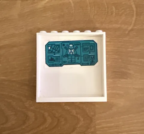 Lego Panel 1X6X5 White w/ Sticker 'ALERT' Avengers Logo From Set 76131 HTF