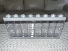 LEGO Minifigure Display Case 16-Compartment Wall Mount Gray/Clear Plastic