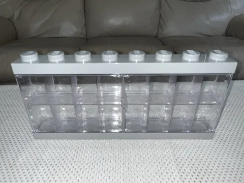 LEGO Minifigure Display Case 16-Compartment Wall Mount Gray/Clear Plastic