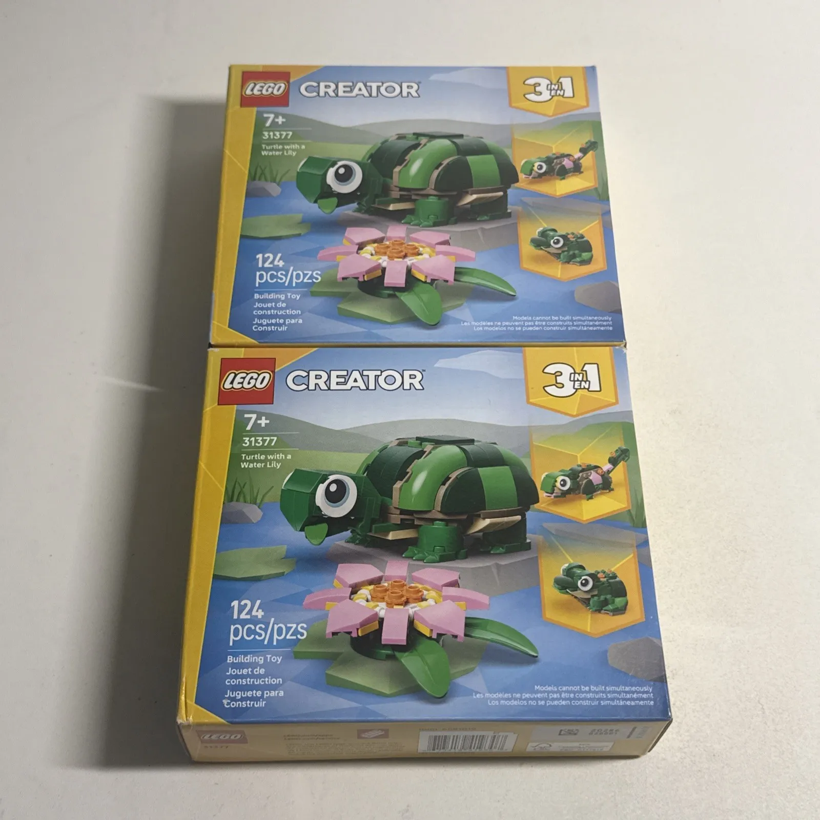 LEGO Creator 3 in 1 Turtle a Water Lily Flower Building Set - 31377 Lot of 2!