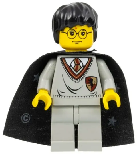 Lego hp005 Harry Potter Minifigure Light Gray Black Cloth Cape with Stars D826