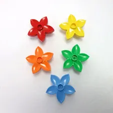 Lego Duplo Flower Lot of 5 Green Red Yellow Blue Orange Toddler Stem Toy