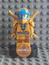 Lego Ninjago 71738 - Jay Minifigure with Swords and Stand - Used
