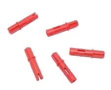 5 LEGO Red Technic Axle 1L with Pin 2L with Friction Ridges 11214 6209519
