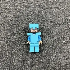 Lego MiniFigure Steve with Blue Diamond Armor Minecraft