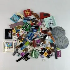LEGO Pieces with Decals Stickers Labels Graphic Decorated Printed Lot bulk Read*