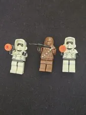 Lego Star Wars Chewbaca And 2 Biker Scout 3 Figure Lot With Accessories