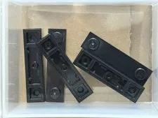 LEGO Parts - Black Plate 1 x 4 with 2 Studs with Groove - No 41740 - QTY 5