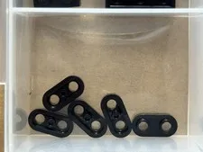 LEGO Parts - Black Plate, Round 1 x 2 with Open Studs - No 35480 - QTY 5