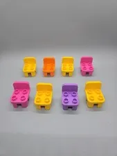 Lego Duplo Chair Lot Of 8 Seats Yellow Orange Pink Purple