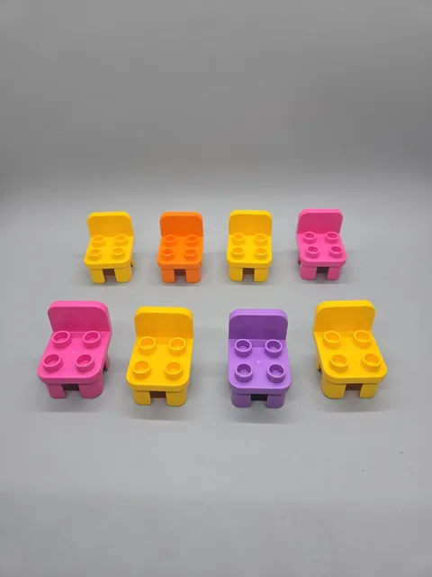 Lego Duplo Chair Lot Of 8 Seats Yellow Orange Pink Purple