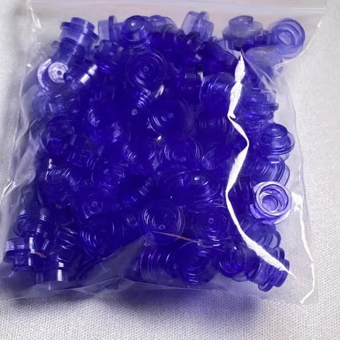 100x NEW Genuine LEGO - Trans-PurplePlate, Round 1 x 1