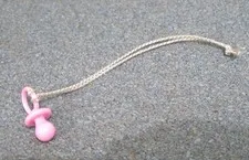 1990s Babysitter Cute Cool SKIPPER/BARBIE DOLL PACIFIER NECKLACE Jewelry silver