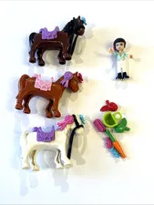 Lego Friends Horse Lot Mini Fig Bridle Saddle Carrot Bow Ribbons