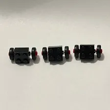 Vintage Lego Wheels Axels Black Red Lot of 3