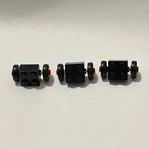 Vintage Lego Wheels Axels Black Red Lot of 3