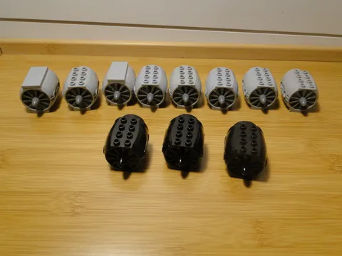 LEGO Aircraft Engine, Large with 10 Blade Propeller Lot Gray Black
